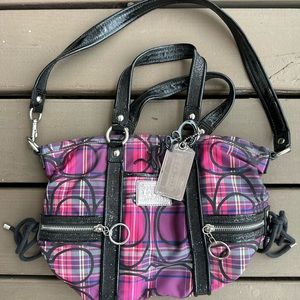 ➡️thrift store 8/14/23! Make an offer! Coach Signature PoppyTartanSpotlightTote